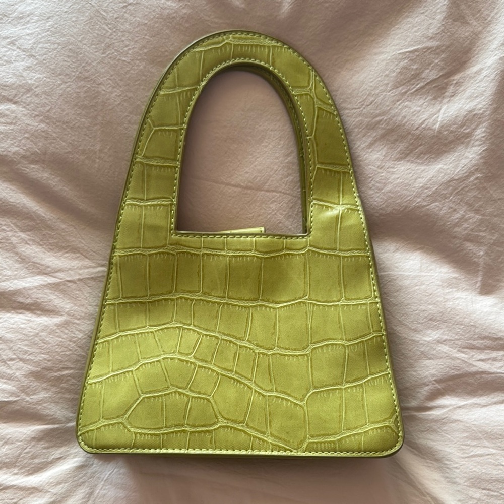 ZARA Green Crocodile-Embossed Women's Bag